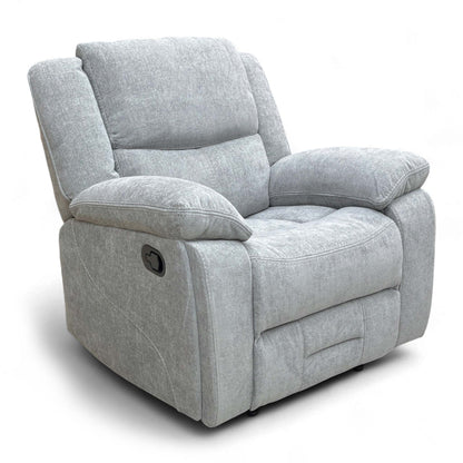 ‘Weston' Grey Tight Weave Fabric Manual Recliner Chair