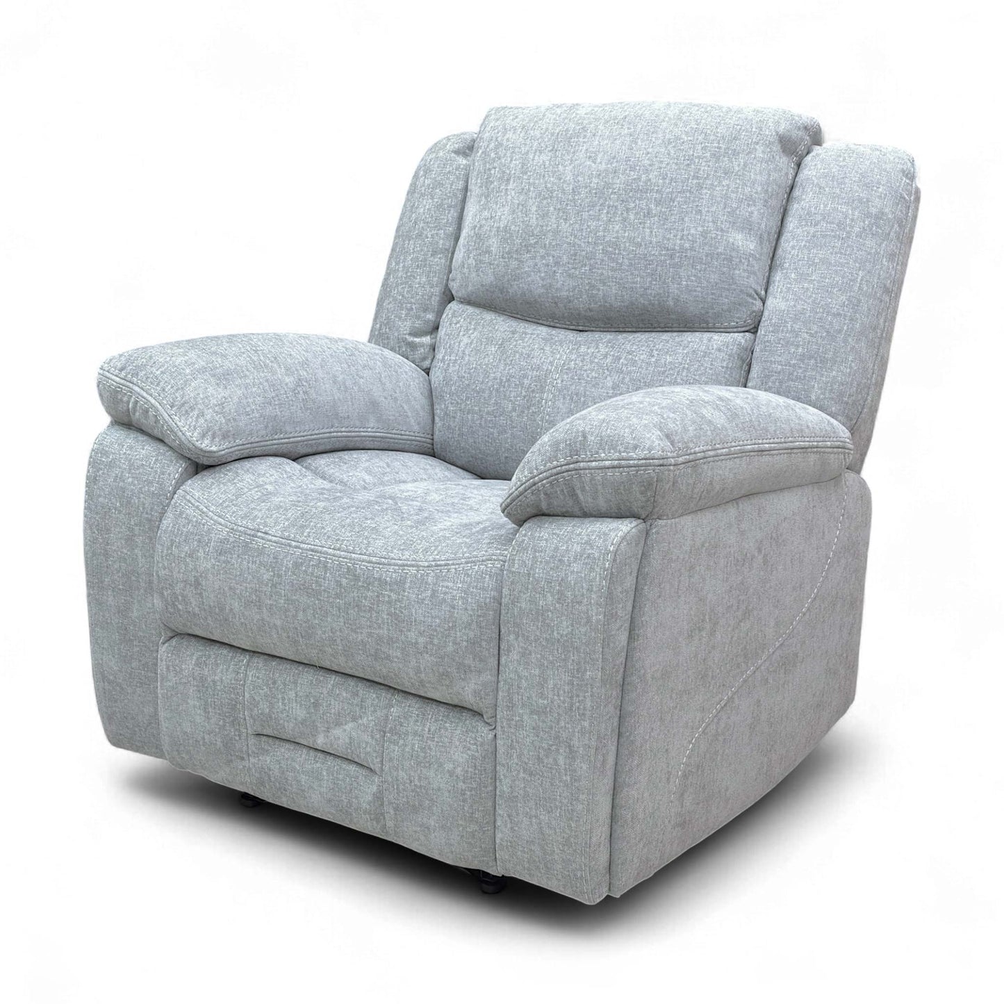 ‘Weston' Grey Tight Weave Fabric Manual Recliner Chair
