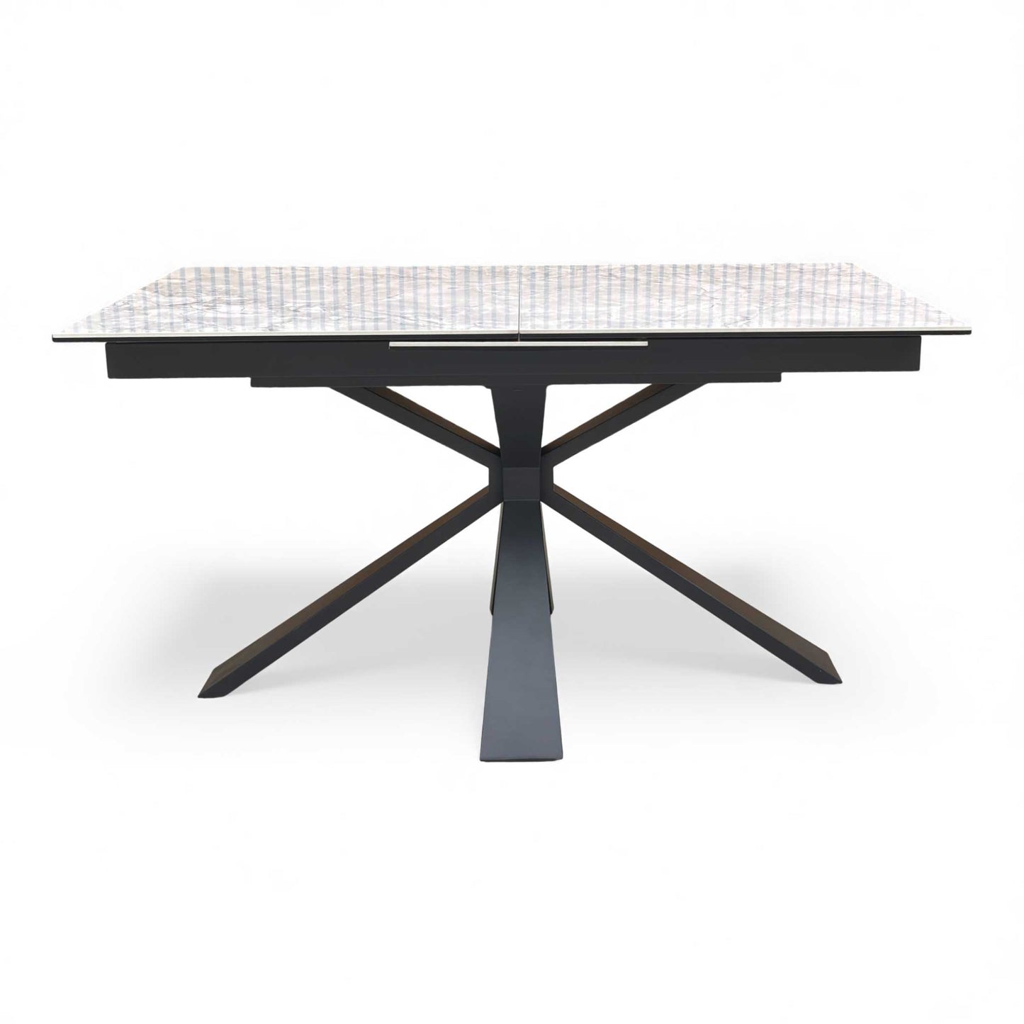 'Crete’ White Ceramic High-Gloss Small 140cm Extending Dining Table