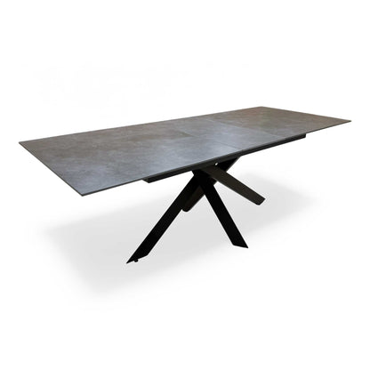 'Warrior' Grey Sintered Stone 180cm Extending Dining Table
