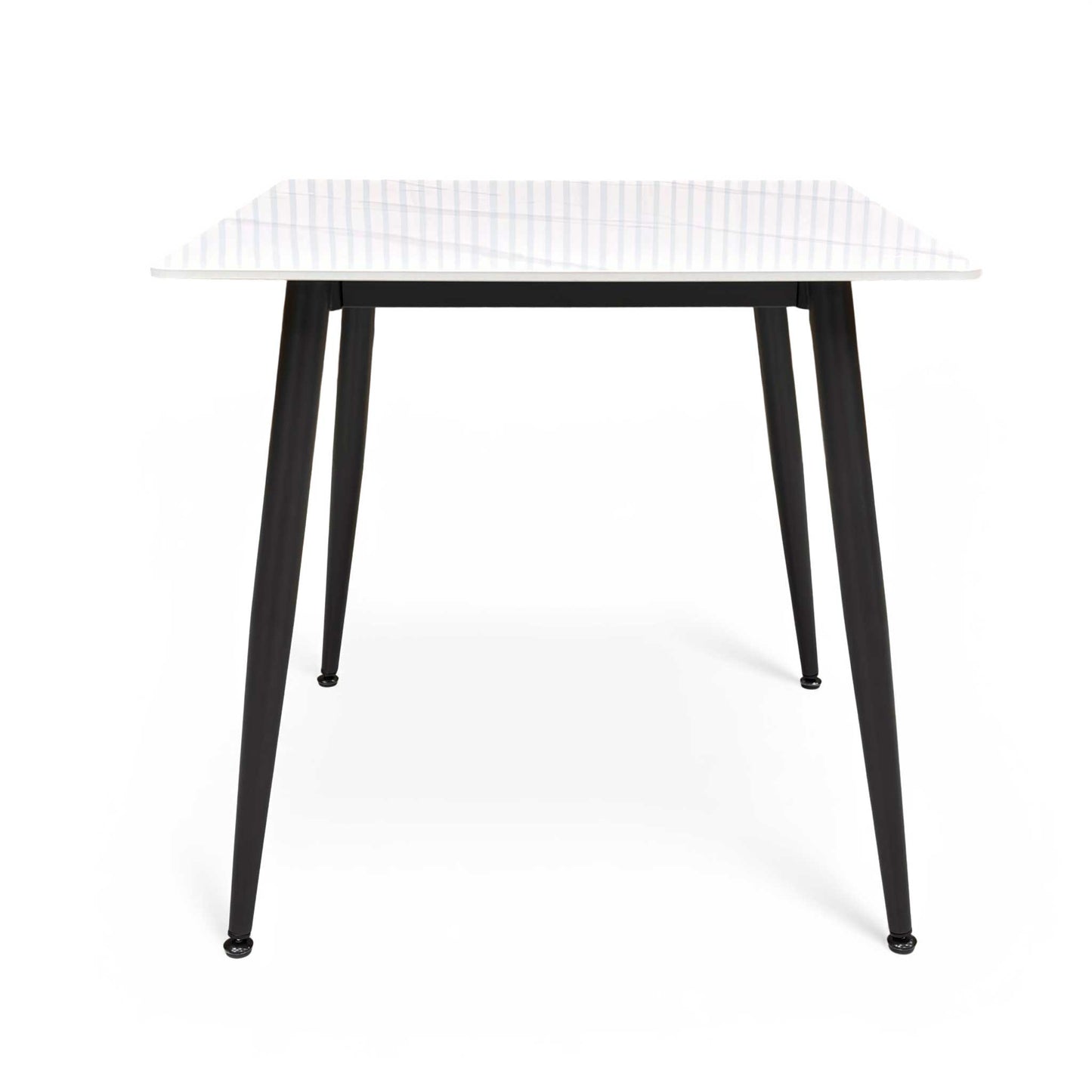 ‘Mason' White Ceramic Top 80cm Square Fixed Dining Table
