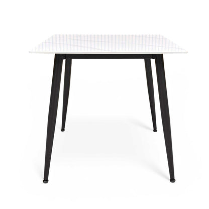 ‘Mason' White Ceramic Top 80cm Square Fixed Dining Table