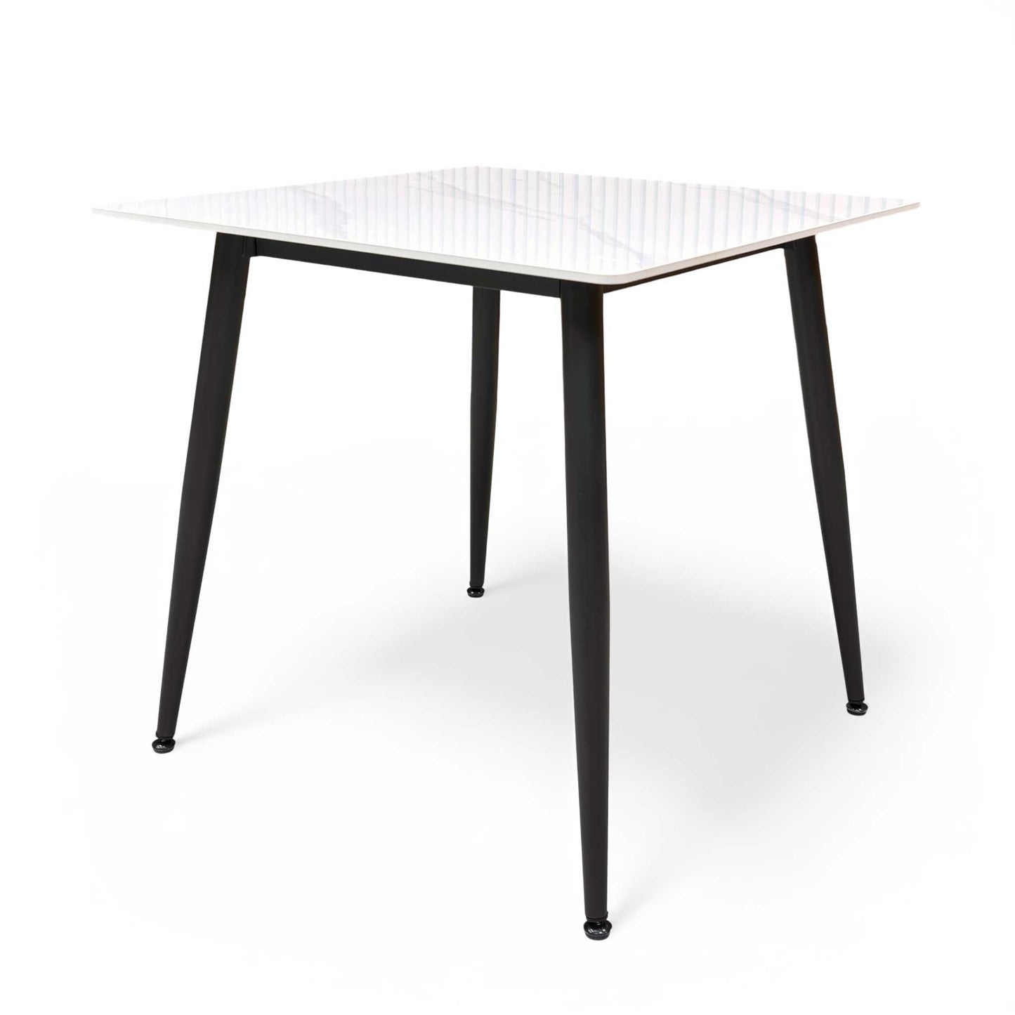 ‘Mason' White Ceramic Top 80cm Square Fixed Dining Table