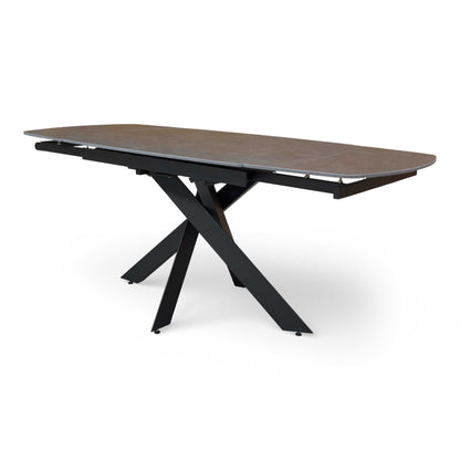 Side profile of the ‘Warrior’ table fully extended, showing the spacious 190cm surface area for 8 guests.