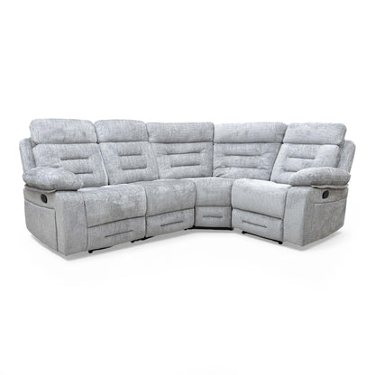 Front-on view of the ‘Wilbur’ sofa, showcasing the padded arms and medium-firmness foam cushions.