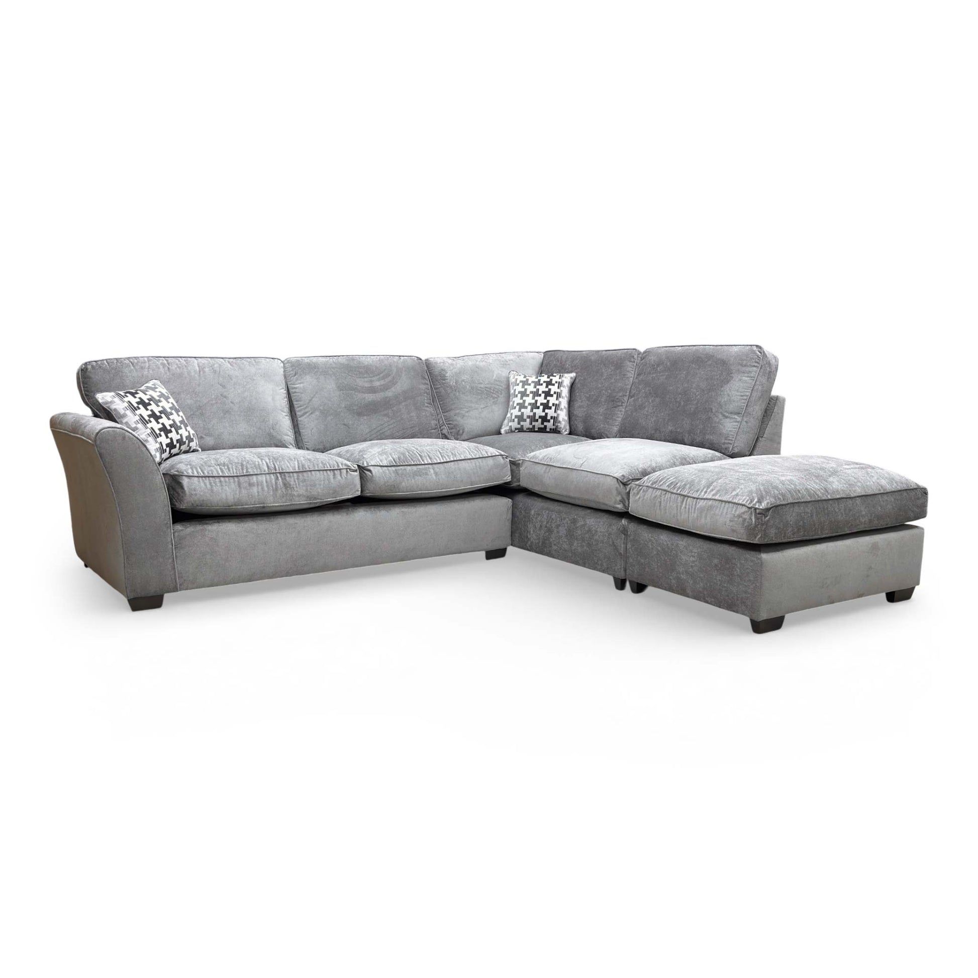 ‘Rosie' Kingston Grey Fabric Right Hand Facing Open End Chaise Corner Sofa Thornbrook (a Joseph James brand)