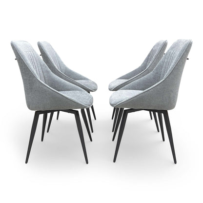 'Crete' Dark Grey Set of 4 Swivel Dining Chairs