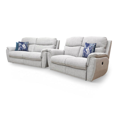 Side Shot of the 3-seater and 2-seater sofas together, showing how the Ashton set provides a complete, coordinated look for a modern living room.