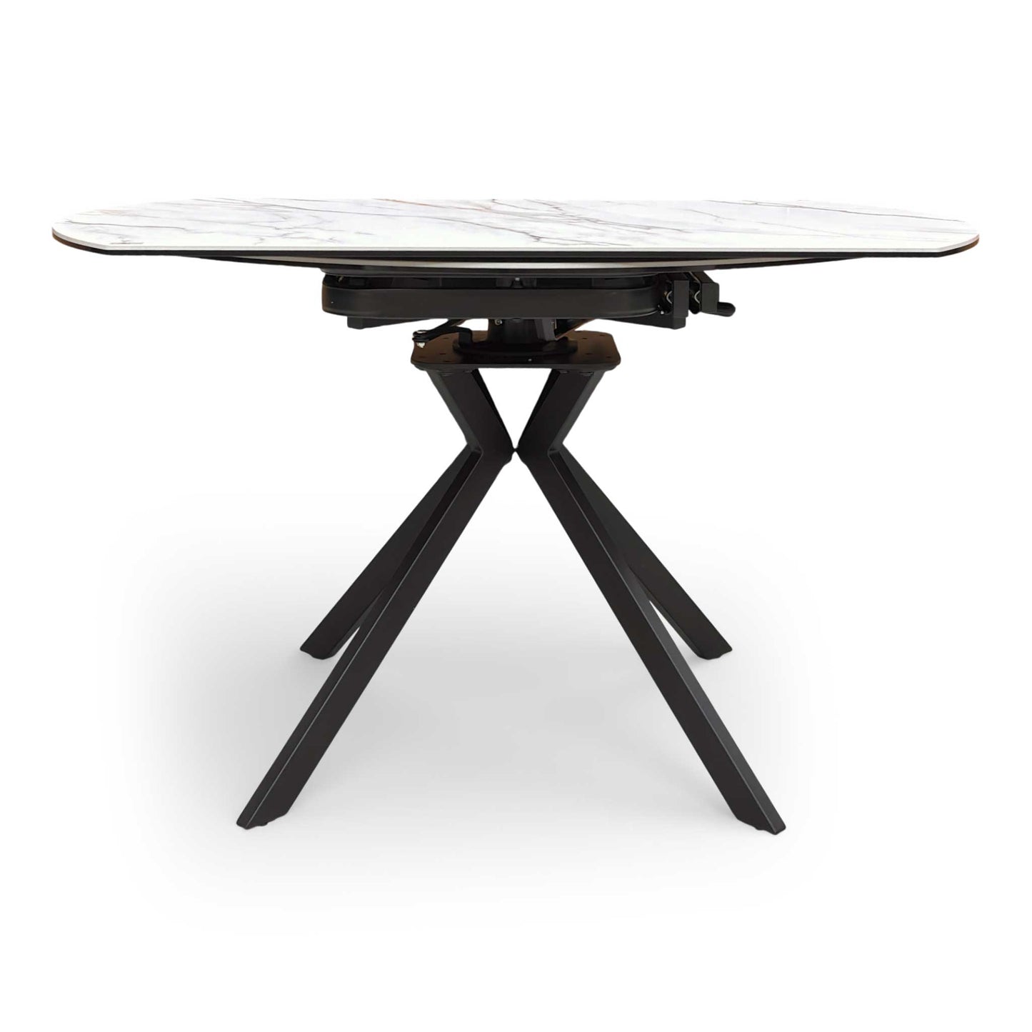 'Quattro' Oyster Marble Effect Extending Swivel Dining Table Furniture Village
