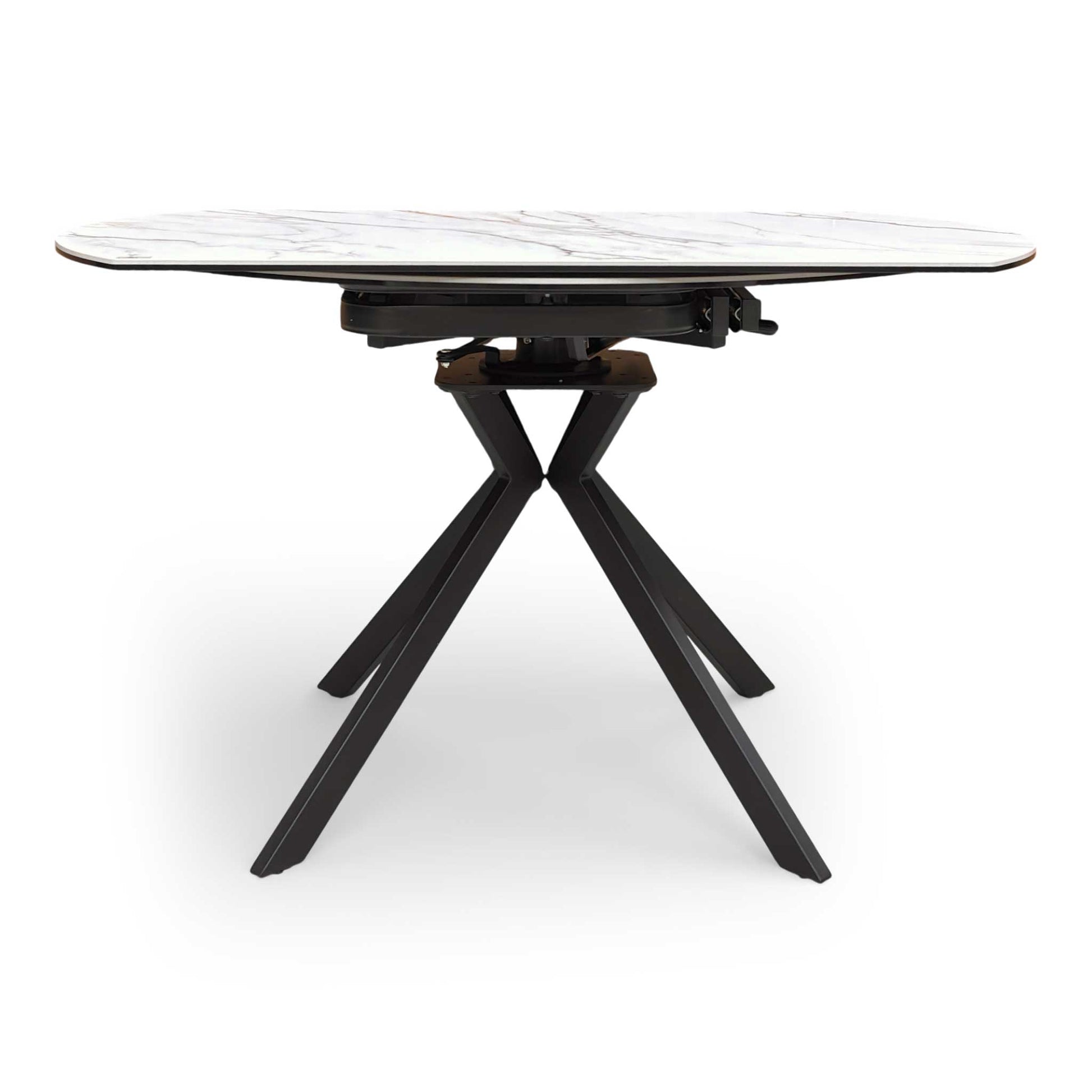 'Quattro' Oyster Marble Effect Extending Swivel Dining Table Furniture Village