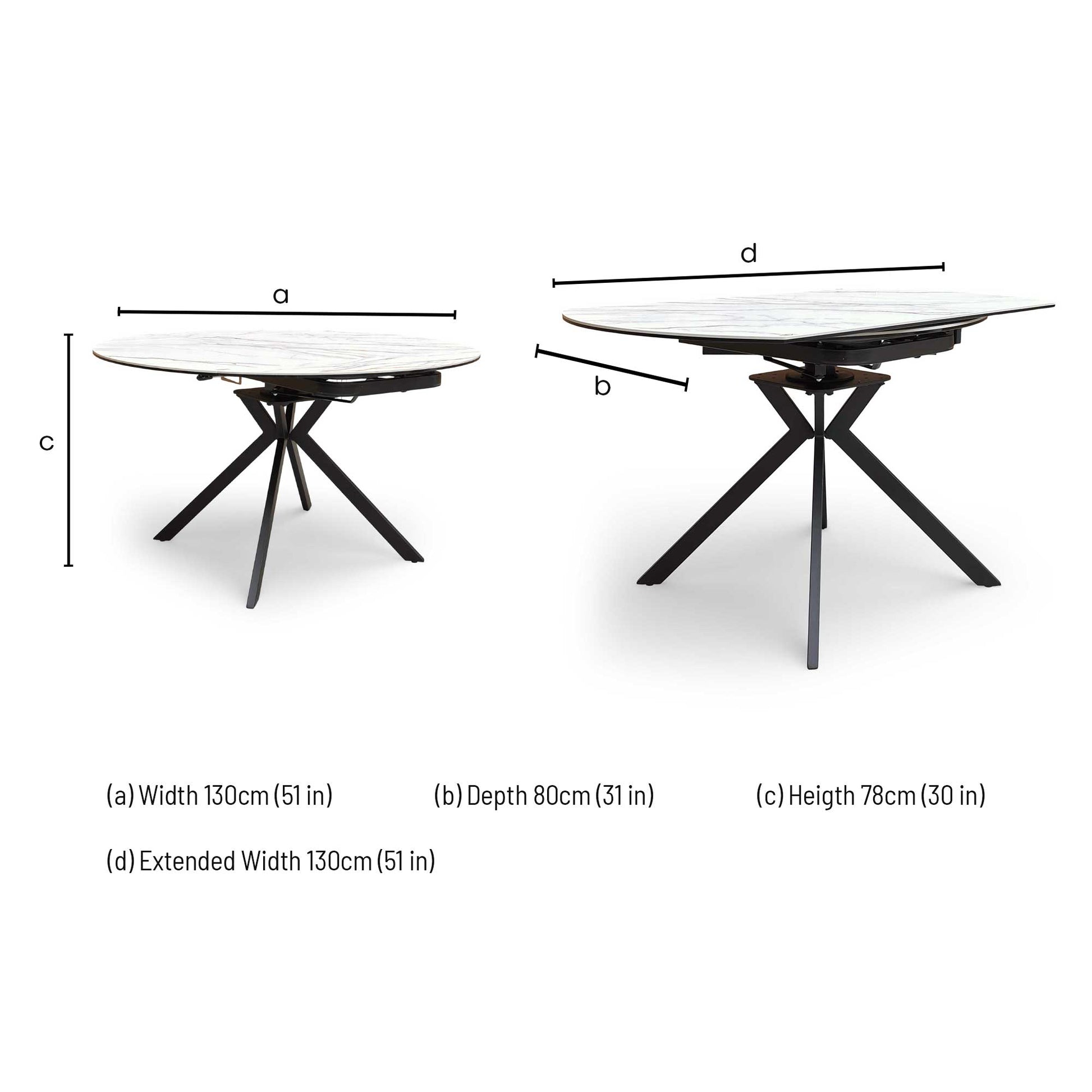 'Quattro' Oyster Marble Effect Extending Swivel Dining Table Furniture Village