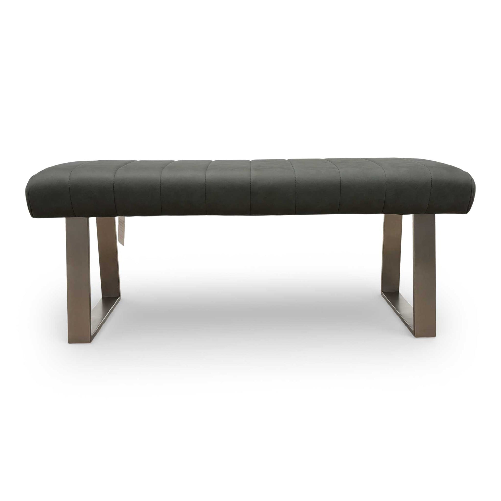 'Grigio' Grey Faux Leather Low Dining Bench Furniture Village