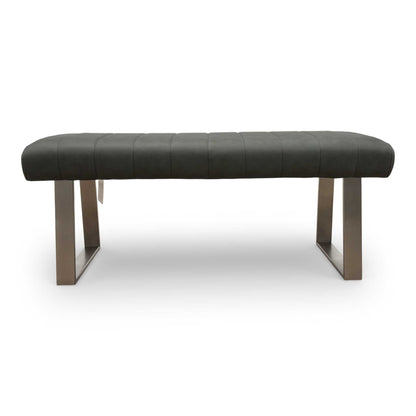 'Grigio' Grey Faux Leather Low Dining Bench Furniture Village