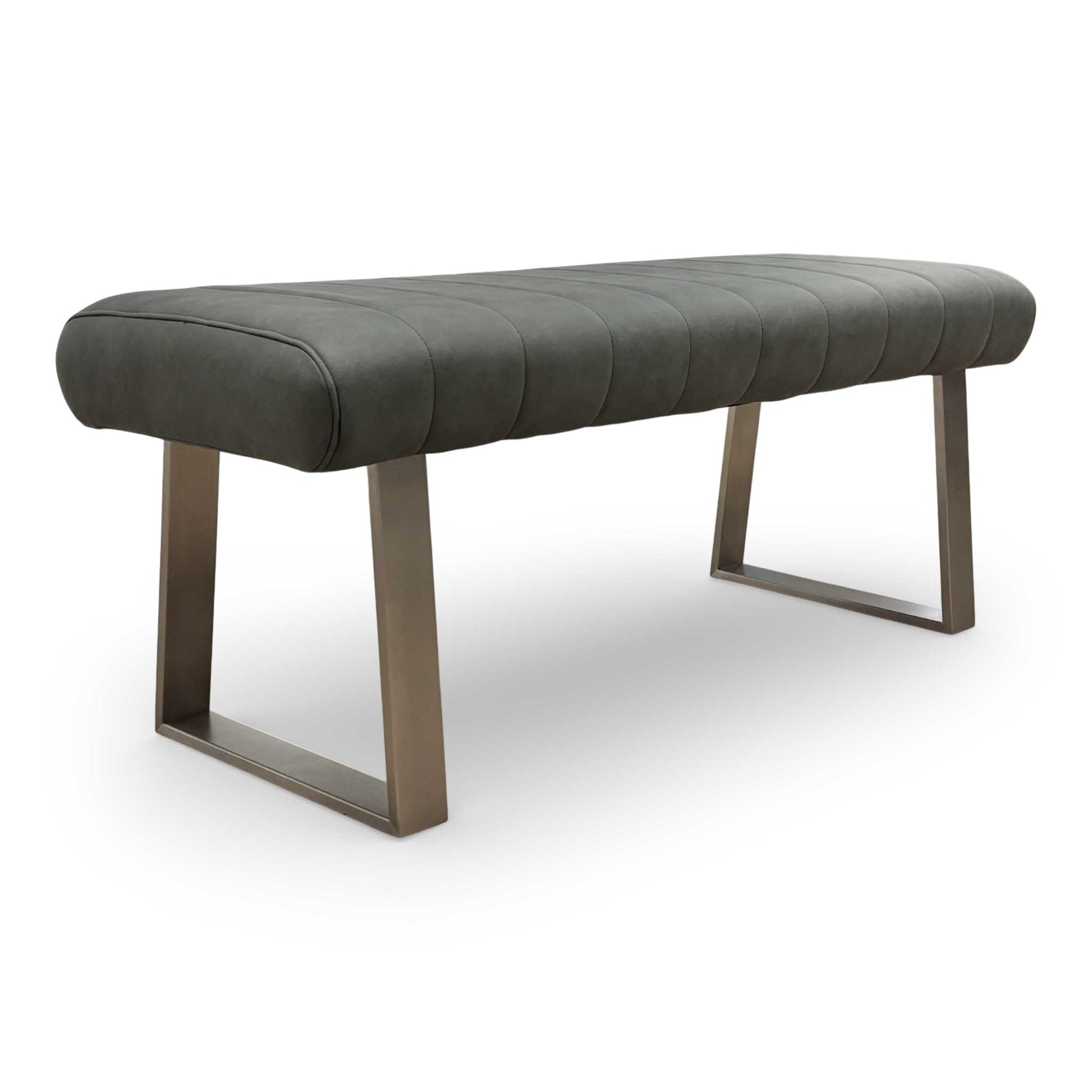 'Grigio' Grey Faux Leather Low Dining Bench Furniture Village