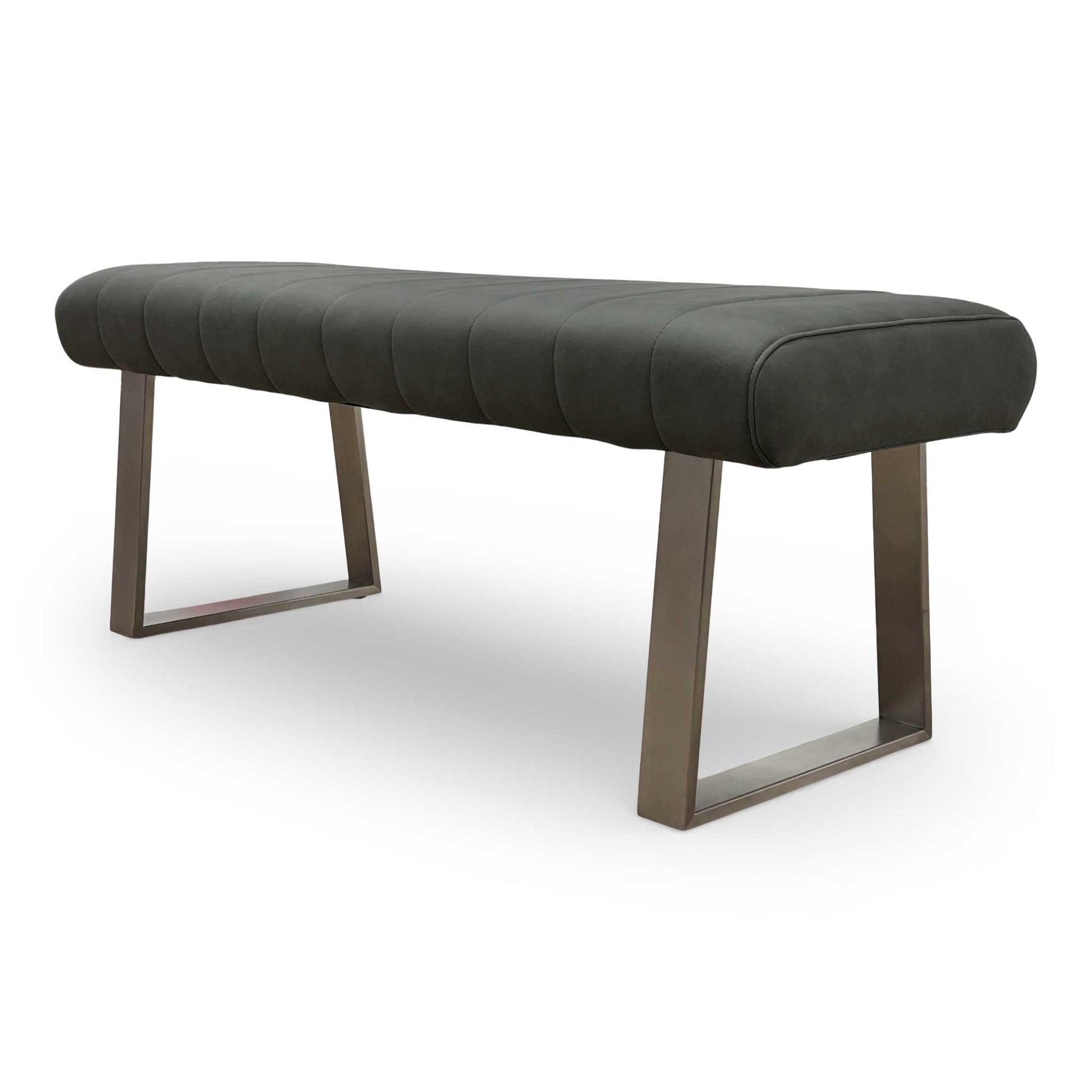 'Grigio' Grey Faux Leather Low Dining Bench Furniture Village