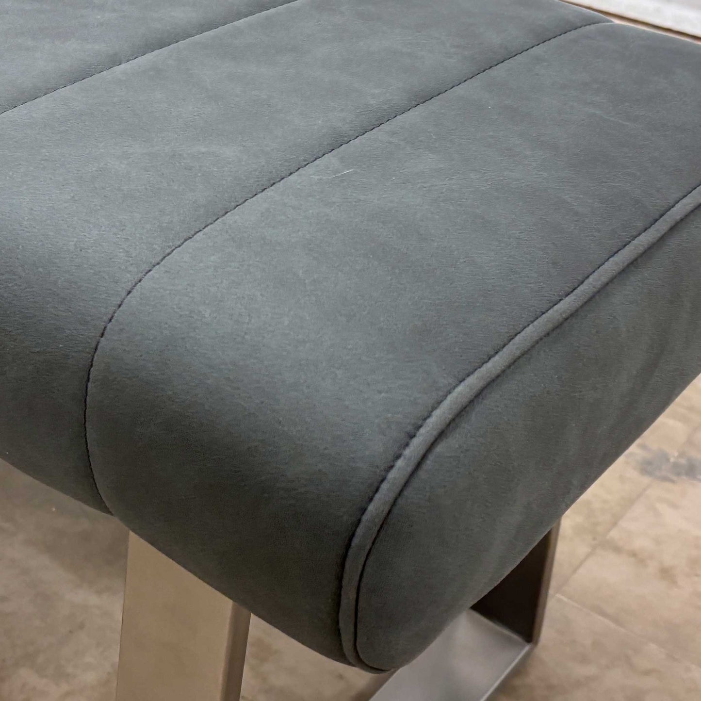 'Grigio' Grey Faux Leather Low Dining Bench Furniture Village