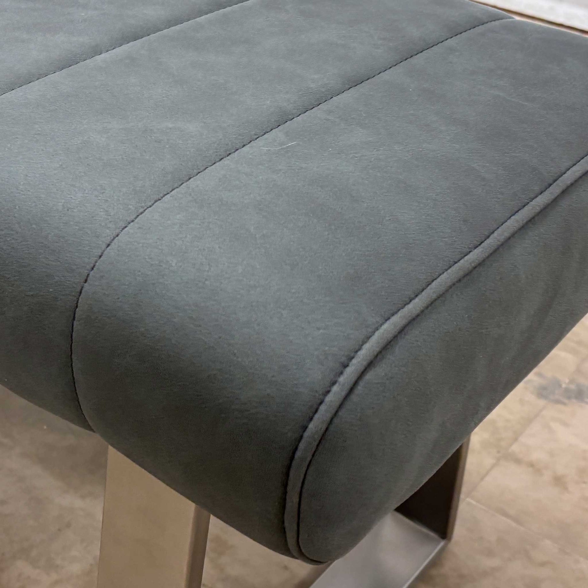 'Grigio' Grey Faux Leather Low Dining Bench Furniture Village