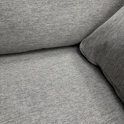 Close-up view of the Chalfont 2-seater sofa in Novak Grey, emphasizing its compact yet spacious seating and modern living room aesthetic.