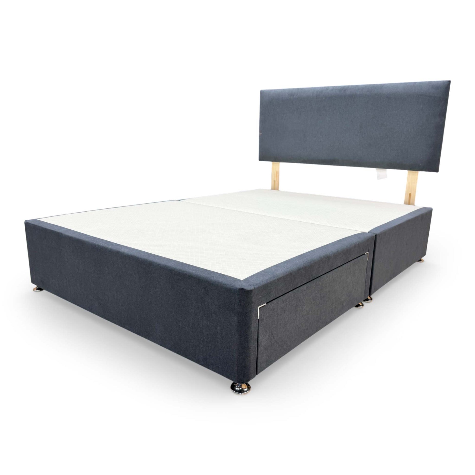 'Roma' Venice Carbon Fabric Headboard + 2 Draw Divan Base - Double Highgrove