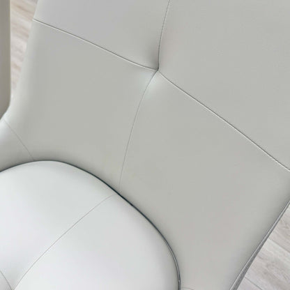 'Avorio' Neutral Faux Leather Set of 4 Swivel Dining Chairs