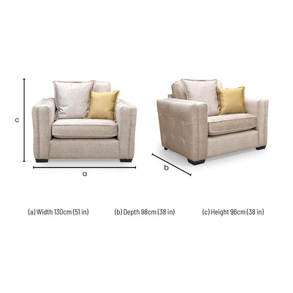 'Chelsea' Beige Vogue Velvet Formal Back Snuggler Chair