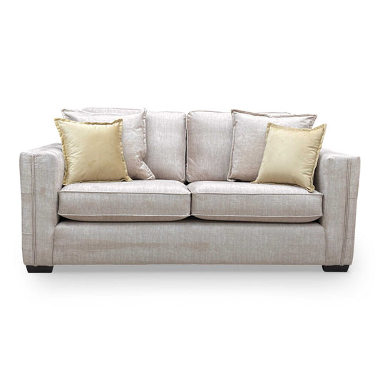 'Chelsea' Beige Vogue Velvet Formal Back 3 Seater Sofa
