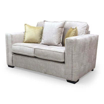 'Chelsea' Beige Vogue Velvet Formal Back 2 Seater Sofa