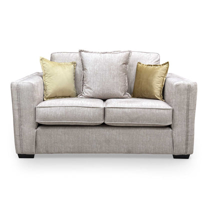 'Chelsea' Beige Vogue Velvet Formal Back 2 Seater Sofa
