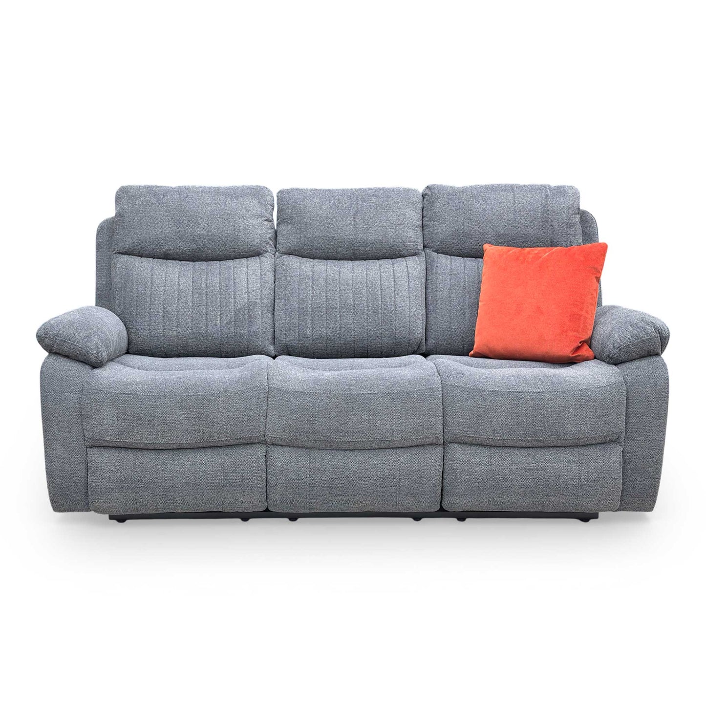 'Brystol’ Dark Grey Woven Fabric 3 Seater Power Recliner Sofa with Drop Down Cup Holder