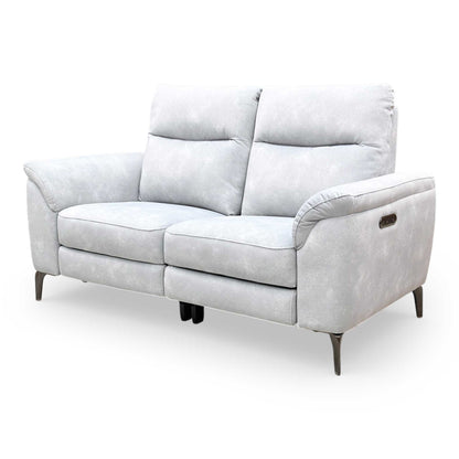 The Morgan sofa in a fully reclined position, demonstrating the smooth power mechanism and ergonomic support for a perfect relaxed posture.