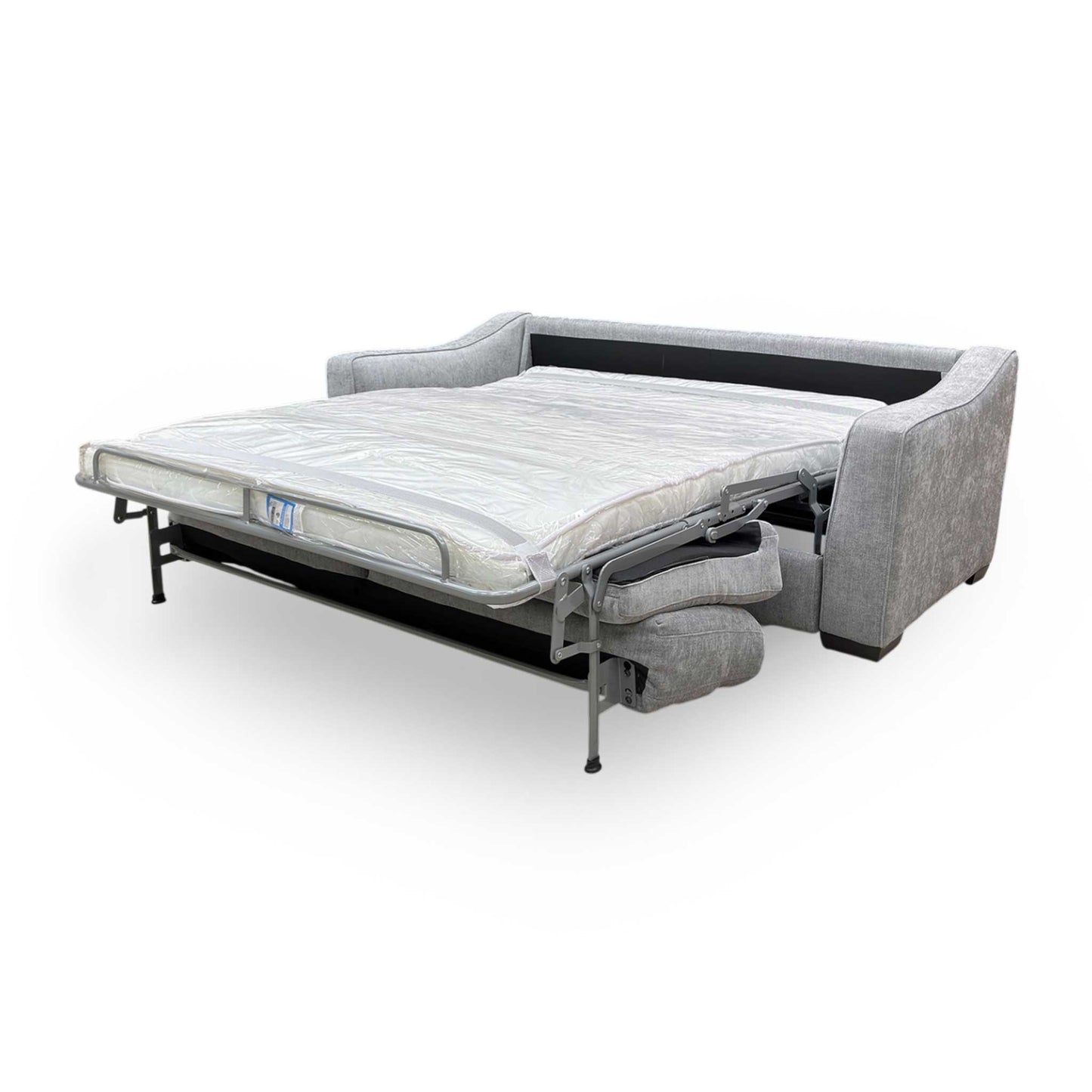 'Optimus' Fab-Meo-R27 Pewter Grey Fabric Space Saving Sofa Bed with Memory Foam Mattress