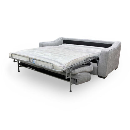 'Optimus' Fab-Meo-R27 Pewter Grey Fabric Space Saving Sofa Bed with Memory Foam Mattress