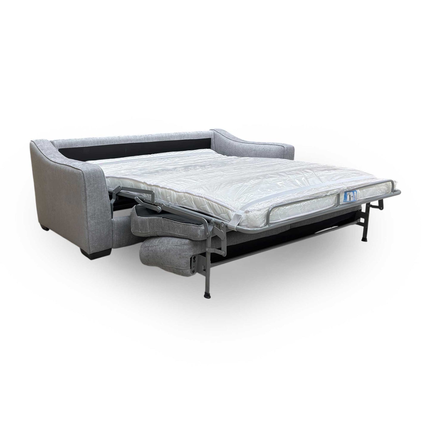 'Optimus' Fab-Meo-R27 Pewter Grey Fabric Space Saving Sofa Bed with Memory Foam Mattress