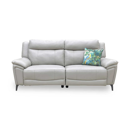 'Panache' Oyster Cat-40/08 Leather 3 Seater Power Recliner Sofa
