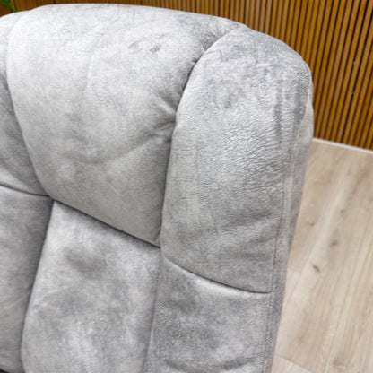 'Troyes' Elephant Grey Velvet Fabric High-Back 360 Swivel Chair and Footstool