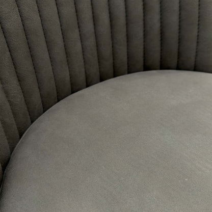 'Grigio' Grey Fabric Swivel Dining Chairs - Set of 4