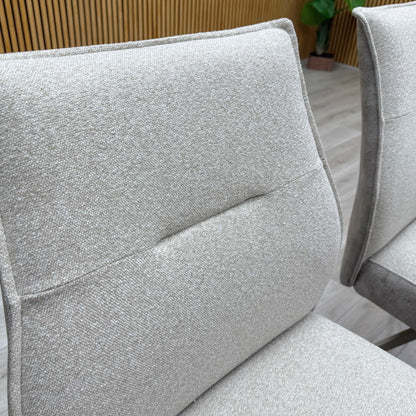 ‘Mirage’ Neutral Fabric Swivel Dining Chairs - Set of 4 Furniture Village