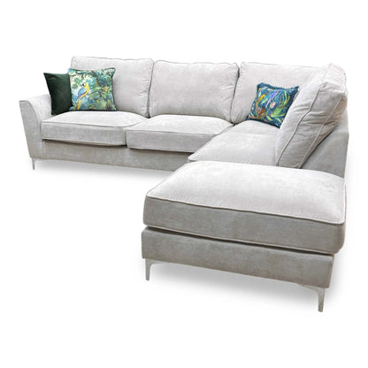 'Legend' Kingston Silver Fabric Right Hand Facing Classic Back Corner Sofa