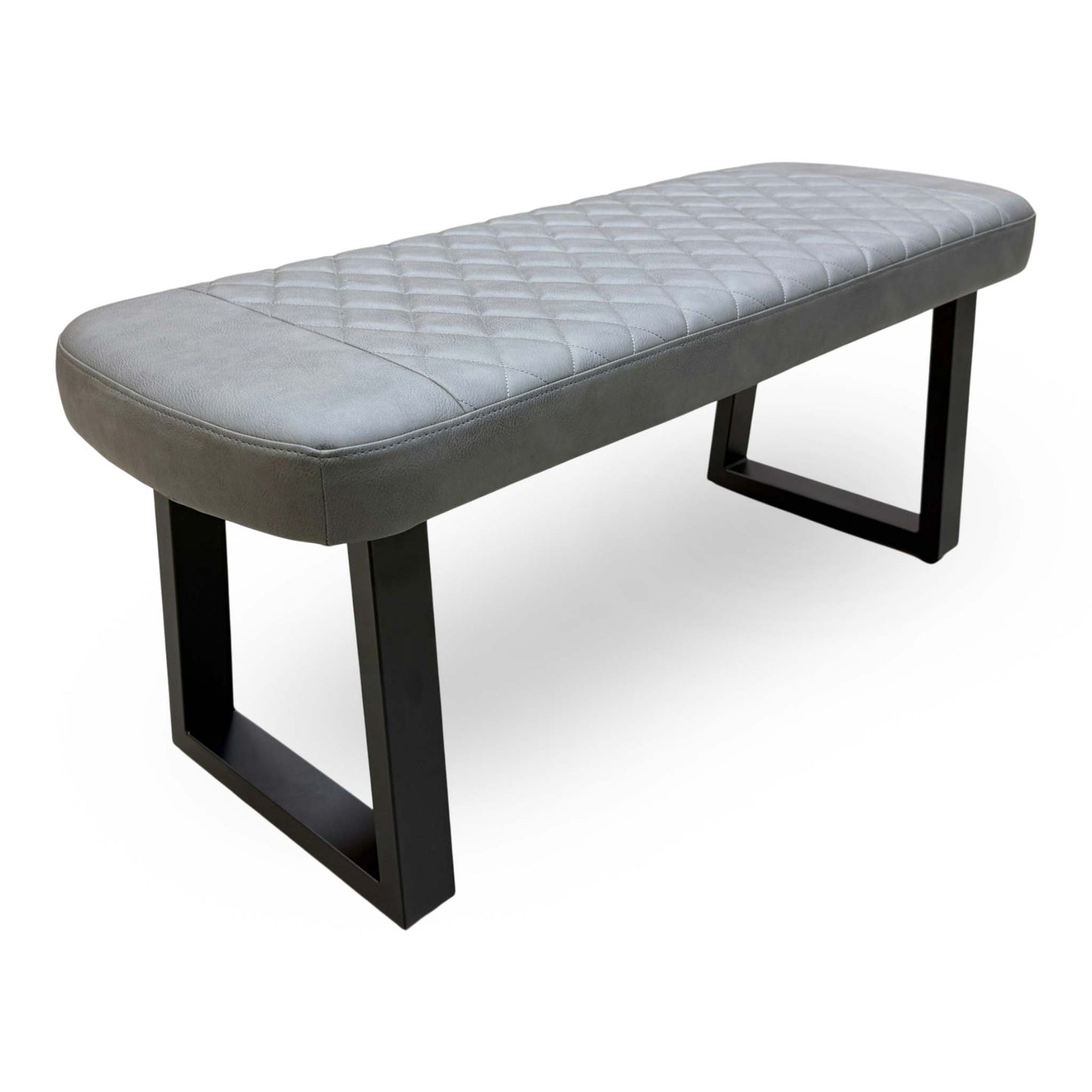'Venus' Grey Faux Leather Low Dining Bench