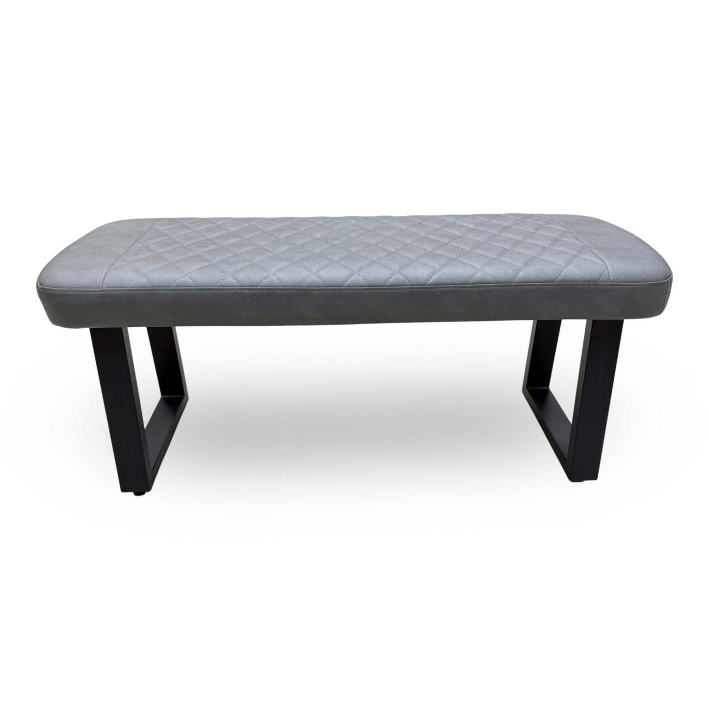 'Venus' Grey Faux Leather Low Dining Bench