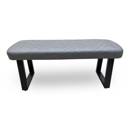 'Venus' Grey Faux Leather Low Dining Bench