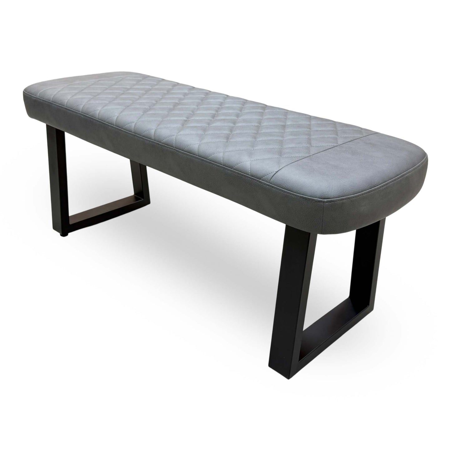 'Venus' Grey Faux Leather Low Dining Bench
