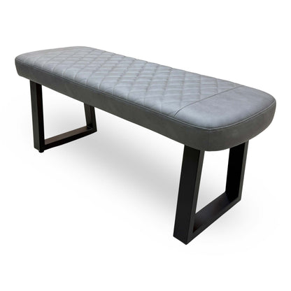 'Venus' Grey Faux Leather Low Dining Bench