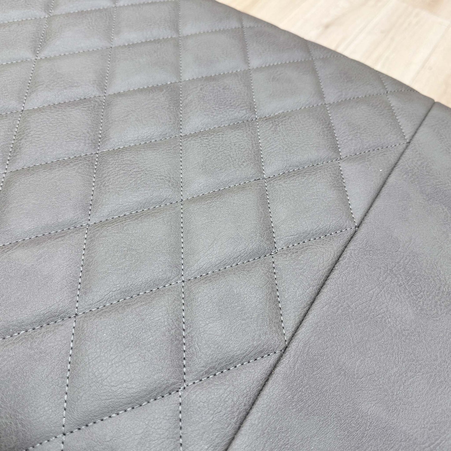'Venus' Grey Faux Leather Low Dining Bench