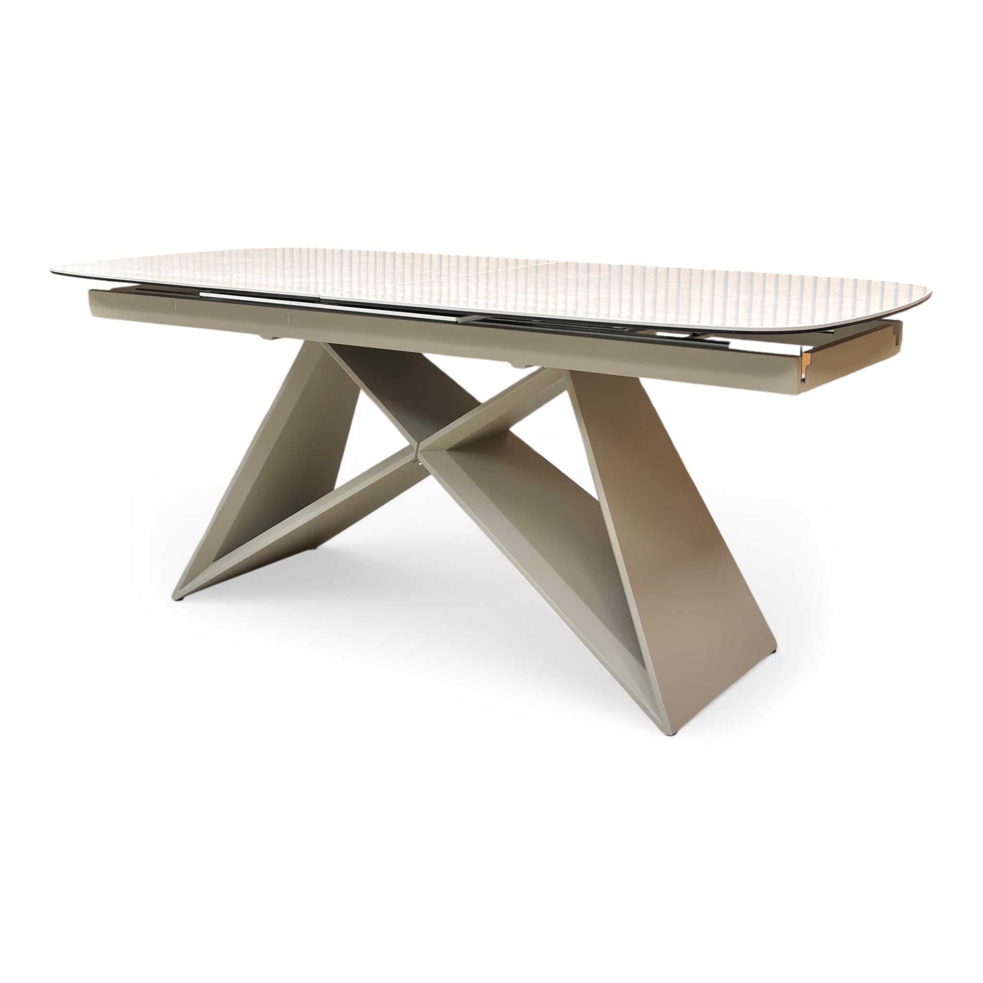 ‘Mirage’ Ceramic Top 180cm Large Pop Up Extending Dining Table – view 6