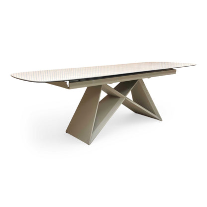 ‘Mirage’ Ceramic Top 180cm Large Pop Up Extending Dining Table