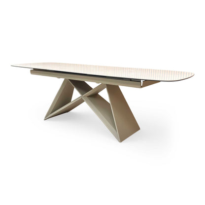 ‘Mirage’ Ceramic Top 180cm Large Pop Up Extending Dining Table – view 4