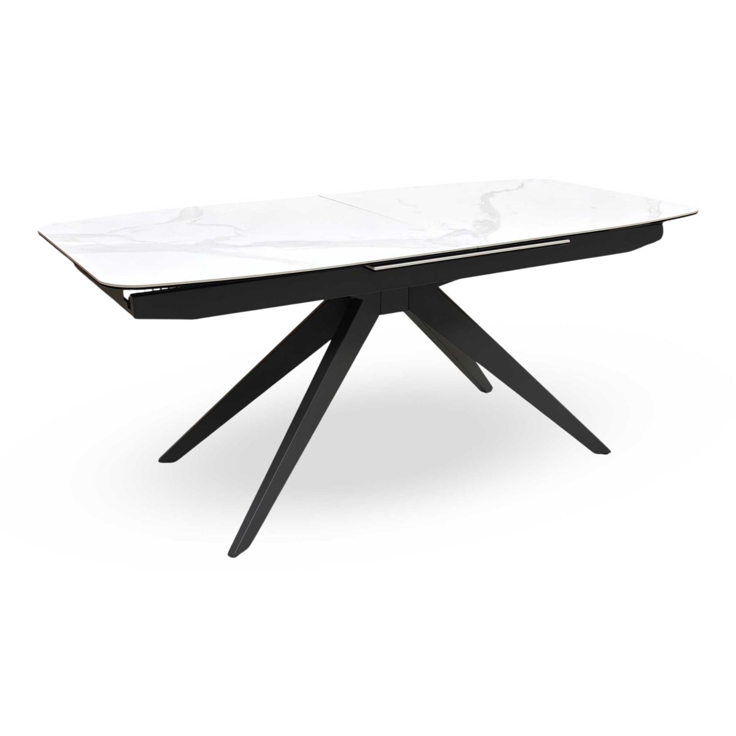 'Carrera' 180cm Pop Up Extending White Ceramic Dining Table Furniture Village