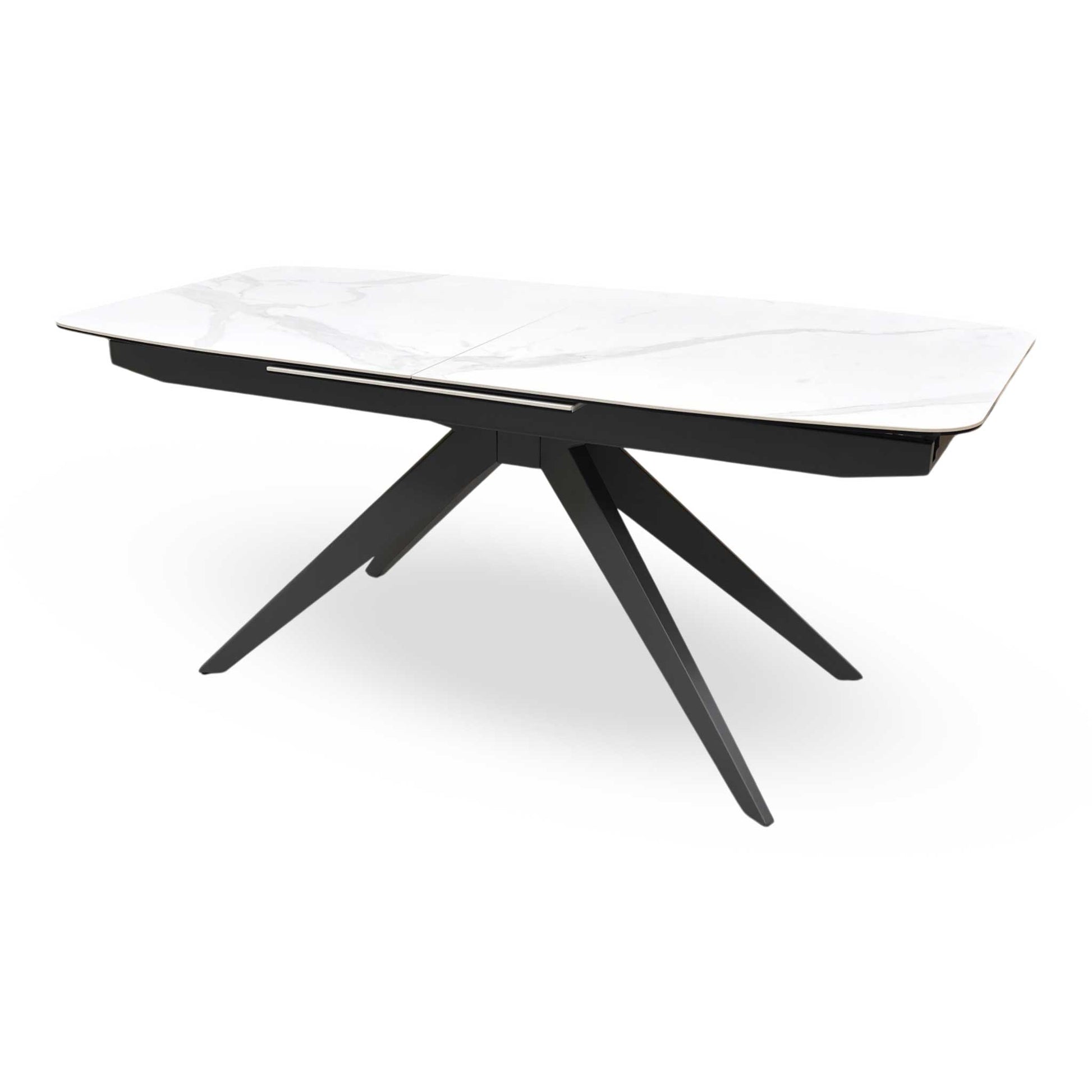 'Carrera' 180cm Pop Up Extending White Ceramic Dining Table Furniture Village