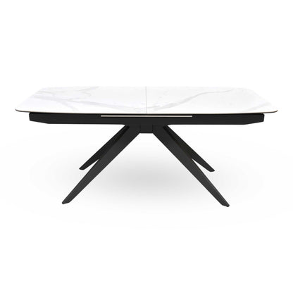 'Carrera' 180cm Pop Up Extending White Ceramic Dining Table Furniture Village